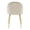 Vente-unique Stoel-Set Van 2 Stoelen Melbourne - Fluweel En Goudkleurig Metaal - Beige