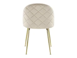 Vente-unique Stoel-Set Van 2 Stoelen Melbourne - Fluweel En Goudkleurig Metaal - Beige