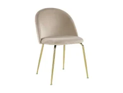 Vente-unique Stoel-Set Van 2 Stoelen Melbourne - Fluweel En Goudkleurig Metaal - Beige