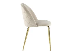 Vente-unique Stoel-Set Van 2 Stoelen Melbourne - Fluweel En Goudkleurig Metaal - Beige
