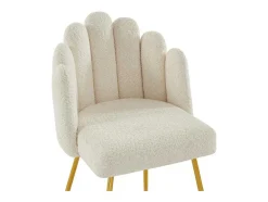 PASCAL MORABITO Stoel-Set Van 2 Stoelen Van Bouclestof En Goudkleurig Metaal - Cremewit - Altinam Van
