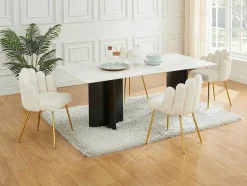 PASCAL MORABITO Stoel-Set Van 2 Stoelen Van Bouclestof En Goudkleurig Metaal - Cremewit - Altinam Van