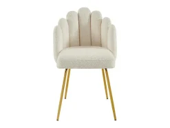 PASCAL MORABITO Stoel-Set Van 2 Stoelen Van Bouclestof En Goudkleurig Metaal - Cremewit - Altinam Van