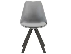 Vente-unique Stoel-Set Van 6 Stoelen Van Polypropyleen En Beuken - Grijs En Donker Naturel - Serani