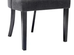 Vente-unique Stoel-Set Van 6 Stoelen Van Stof En Heveahout - Grijs - Mervia