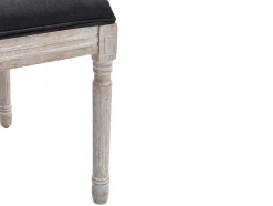 Vente-unique Stoel-Set Van 2 Stoelen Van Stof En Heveahout - Zwart - Amboisette