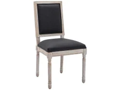 Vente-unique Stoel-Set Van 2 Stoelen Van Stof En Heveahout - Zwart - Amboisette