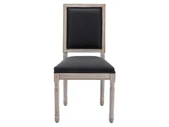 Vente-unique Stoel-Set Van 2 Stoelen Van Stof En Heveahout - Zwart - Amboisette
