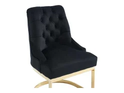 PASCAL MORABITO Stoel-Set Van 6 Stoelen Van Velours En Goudkleurig Roestvrij Staal - Zwart - Porilaso Van