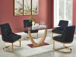 PASCAL MORABITO Stoel-Set Van 2 Stoelen Van Velours En Goudkleurig Roestvrij Staal - Zwart - Porilaso Van