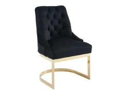 PASCAL MORABITO Stoel-Set Van 2 Stoelen Van Velours En Goudkleurig Roestvrij Staal - Zwart - Porilaso Van