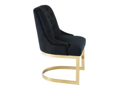 PASCAL MORABITO Stoel-Set Van 2 Stoelen Van Velours En Goudkleurig Roestvrij Staal - Zwart - Porilaso Van