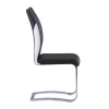 Vente-unique Stoel-Set Van 4 Stoelen Winch - Zwart / Wit Kunstleer - Poten Van Chroom Metaal
