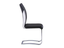 Vente-unique Stoel-Set Van 4 Stoelen Winch - Zwart / Wit Kunstleer - Poten Van Chroom Metaal