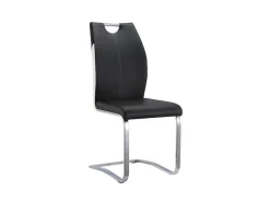 Vente-unique Stoel-Set Van 4 Stoelen Winch - Zwart / Wit Kunstleer - Poten Van Chroom Metaal
