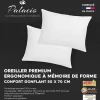 Palacio Hoofdkussen-Set Van 2 Traagschuim Hoofdkussen 50 X 70 Cm - Perkaal Katoen - 91 Draden/Cm - 750 Gr - Wit - Auxence