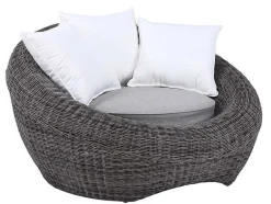 MYLIA Loungeset-Set Van 2 Tuinfauteuils Van Gevlochten Hars - Grijs - Whiteheaven