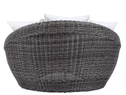 MYLIA Loungeset-Set Van 2 Tuinfauteuils Van Gevlochten Hars - Grijs - Whiteheaven