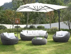 MYLIA Loungeset-Set Van 2 Tuinfauteuils Van Gevlochten Hars - Grijs - Whiteheaven
