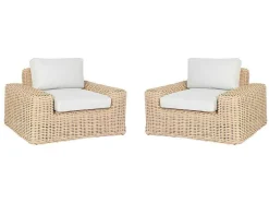 MYLIA Loungeset-Set Van 2 Tuinstoelen Obidos Van Gevlochten Hars