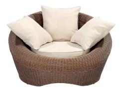 MYLIA Loungeset-Set Van 2 Tuinstoelen Van Karamelkleurig Gevlochten Hars - Whiteheaven