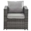 MYLIA Loungeset-Set Van 2 Tuinstoelen Van Geweven Hars - Grijs - Anori
