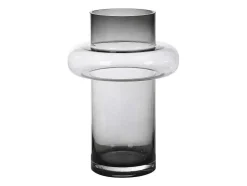 OZAIA Decoratieobject Voor Binnen-Set Van 2 Vazen Van Getint Glas - D25 X H30 Cm - Glas - Gerookt Grijs - Valoit