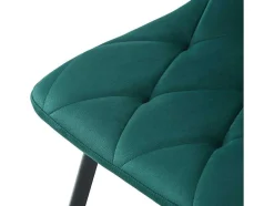 ModernLuxe Stoel-Set Van 4 Velvet Stoelen - Metalen Structuur - Ruitpatroon - Groen