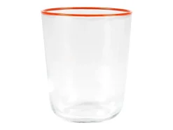 OZAIA Tafelservies-Set Van 6 Waterglazen Met Oranje Rand - 31,5 Cl - D. 8 X H. 9,5 Cm - Azuran