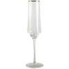 OZAIA Tafelservies-Set Van Geribbelde Champagneglazen Art-Decostijl Celebration - 7 X 7 X 26 Cm - Gouden Rand