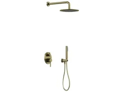 Shower & Design Douchekolom-Set Van Inbouwdouche Met Mechanische Mengkraan - Goud Met Geborstelde Afwerking - Tamise