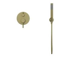 Shower & Design Douchekolom-Set Van Inbouwdouche Met Mechanische Mengkraan - Goud Met Geborstelde Afwerking - Tamise