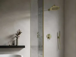 Shower & Design Douchekolom-Set Van Inbouwdouche Met Mechanische Mengkraan - Goud Met Geborstelde Afwerking - Tamise