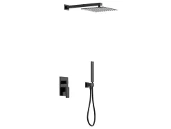 Shower & Design Douchekolom-Set Van Inbouwdouche Met Mechanische Mengkraan - Mat Zwart - Tocantis