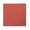 OZAIA Textiel Voor Eettafel-Set Van Tafellaken + 4 Servetten Van Linnen En Katoen - Zwarte Rand - Terracotta - 170 X 250 Cm - Borina