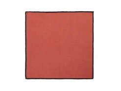 OZAIA Textiel Voor Eettafel-Set Van Tafellaken + 4 Servetten Van Linnen En Katoen - Zwarte Rand - Terracotta - 170 X 170 Cm - Borina