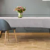 OZAIA Textiel Voor Eettafel-Set Van Tafellaken + 4 Servetten Van Linnen En Katoen - Zwarte Rand - Taupegrijs - 170 X 250 Cm - Borina