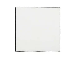 OZAIA Textiel Voor Eettafel-Set Van Tafellaken + 4 Servetten Van Linnen En Katoen - Zwarte Rand - Wit - 170 X 300 Cm - Borina