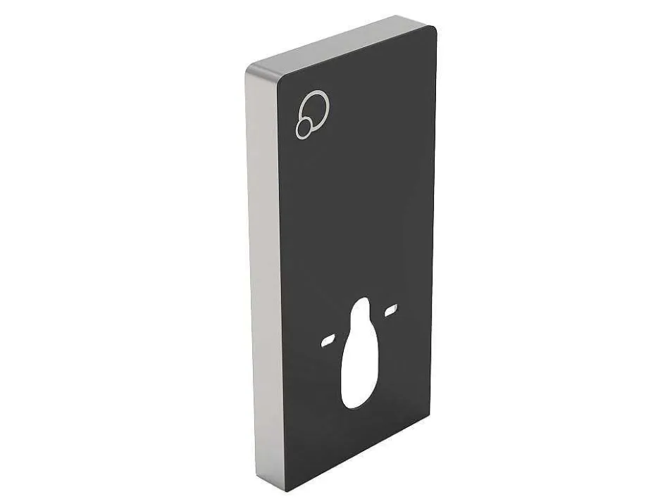 Vente-unique Hangend Toilet-Set Voor Hang-Wc Met Decoratief Voorwandsysteem - Glanzend Zwart - Javoine
