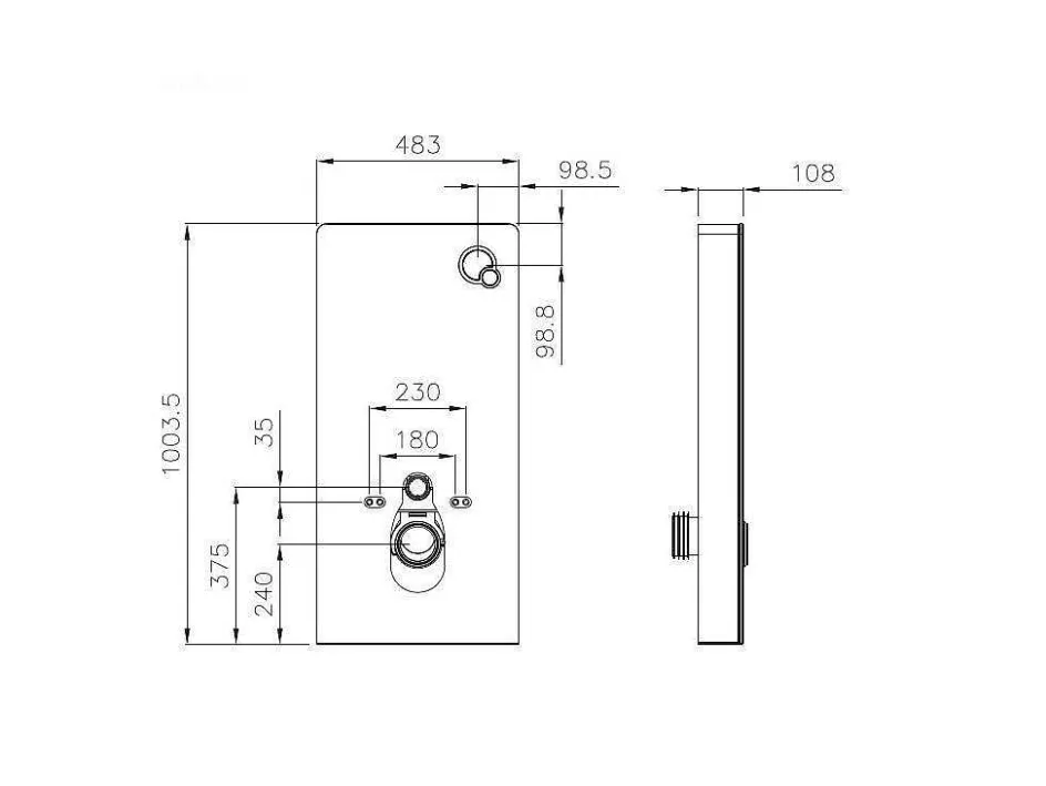 Vente-unique Hangend Toilet-Set Voor Hang-Wc Met Decoratief Voorwandsysteem - Glanzend Zwart - Javoine