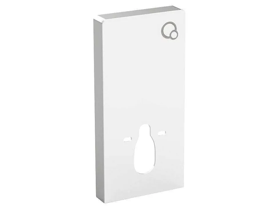 Vente-unique Hangend Toilet-Set Voor Hang-Wc Met Decoratief Voorwandsysteem - Glanzend Wit - Javoine