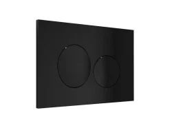 Vente-unique Hangend Toilet-Set Voor Hang-Wc Van Glanzend Zwart Keramiek Met Voorwandsysteem En Ronde Bedieningsplaat - Clemona