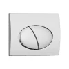 Vente-unique Hangend Toilet-Set Voor Witte Hang-Wc Met Voorwandsysteem En Chroomkleurige Ovalen Bedieningsplaat - Clemona