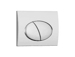 Vente-unique Hangend Toilet-Set Voor Witte Hang-Wc Met Voorwandsysteem En Chroomkleurige Ovalen Bedieningsplaat - Clemona
