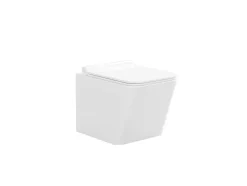 Vente-unique Hangend Toilet-Set Voor Witte Hang-Wc Met Voorwandsysteem En Chroomkleurige Ovalen Bedieningsplaat - Clemona