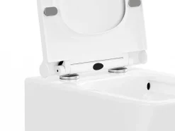 Vente-unique Hangend Toilet-Set Voor Witte Hang-Wc Met Voorwandsysteem En Chroomkleurige Ronde Bedieningsplaat - Clemona