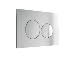 Vente-unique Hangend Toilet-Set Voor Witte Hang-Wc Met Voorwandsysteem En Chroomkleurige Ronde Bedieningsplaat - Clemona