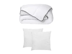 DREAMEA Dekbed-Set Zijdezacht Dekbed 220 X 240 Cm + 2 Hoofdkussens 60 X 60 Cm - Wit - Biesya