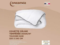 DREAMEA Dekbed-Set Zijdezacht Dekbed 220 X 240 Cm + 2 Hoofdkussens 60 X 60 Cm - Wit - Biesya