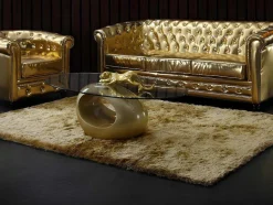 OZAIA Tapijt Hoogpolig-Shaggy Tapijt Glitter - 120 X 170 Cm - Goudkleurig